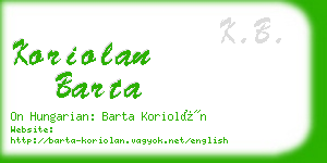 koriolan barta business card